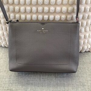 kate spade Gray Pebbled Leather Crossbody Bag